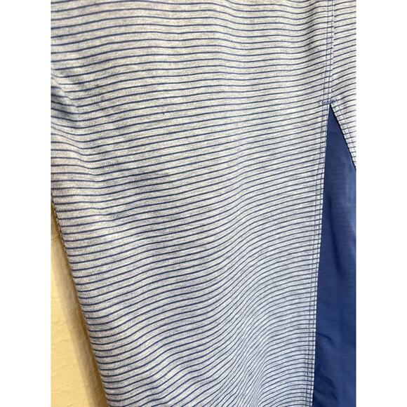 Athleta Girl XXL / 16 Stripe Blue Gray Back At It Tee Mesh Back - Picture 7 of 8